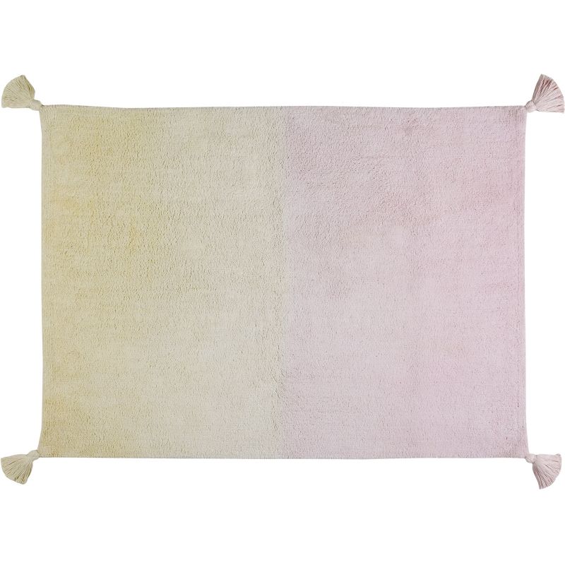 Tapis lavable dégradé avec pompons vanille rose (120 x 160 cm) Lorena Canals