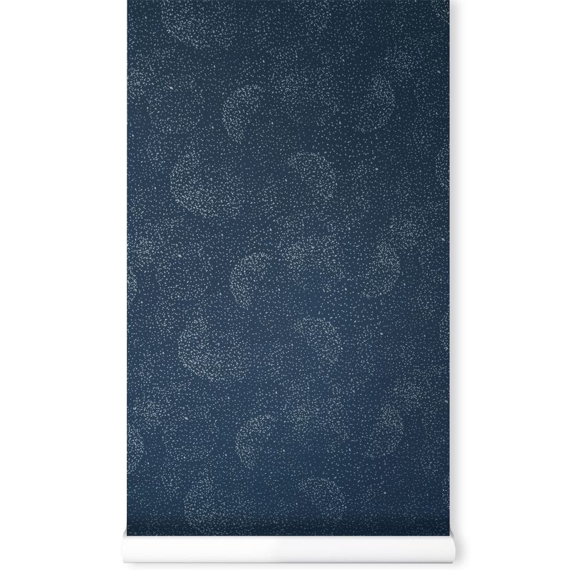 Papier peint bleu nuit Gold bubble Nobodinoz