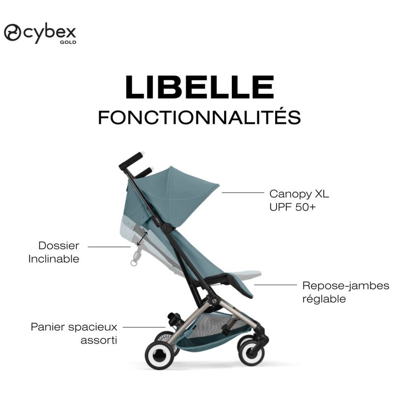 Poussette Ultra Compacte Libelle 2026 châssis Taupe Stormy Blue CYBEX Cybex Produit 4