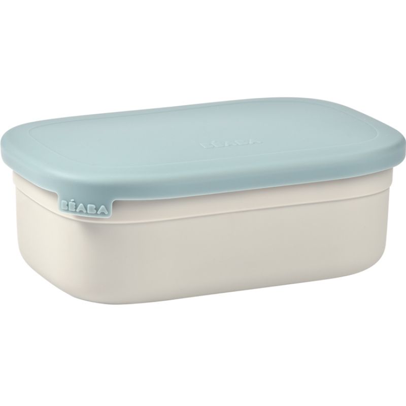 Boîte repas en inox gris velours-bleu baltique Béaba