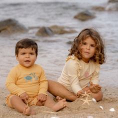 T-shirt de bain anti-UV manches longues Seashells Sunny Yellow (6-12 mois)