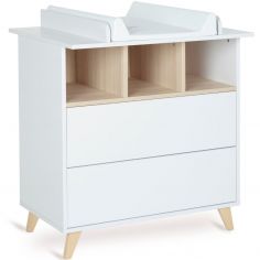 Commode à langer 2 tiroirs Loft White - Quax