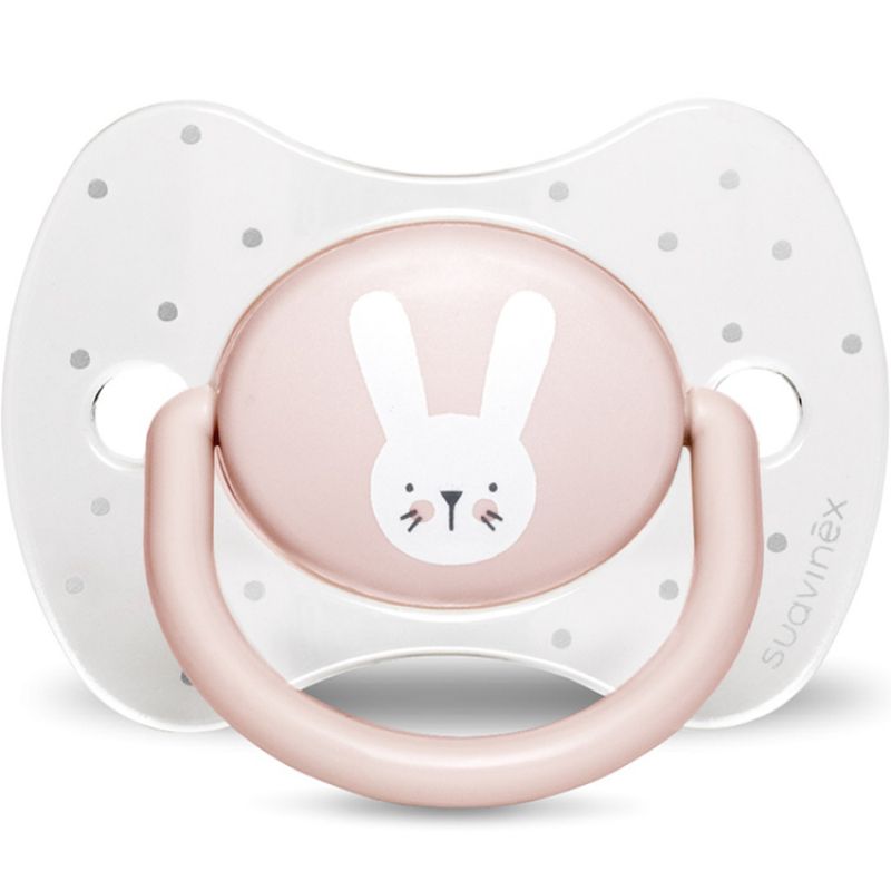 Sucette anatomique réversible Hygge Baby lapin rose (0-6 mois) Suavinex
