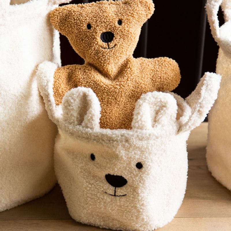 Image d'ambiance de présentation du produit Panier de rangement Teddy écru (25 x 20 cm) - Childhome