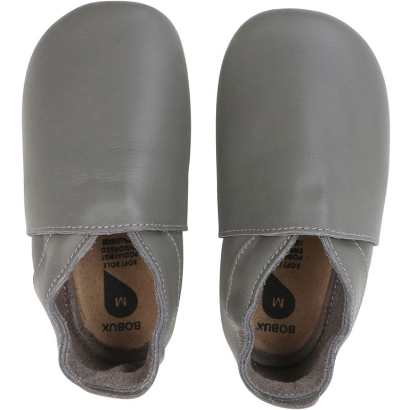 Chaussons bébé en cuir Soft soles Classic gris (9-15 mois) Bobux
