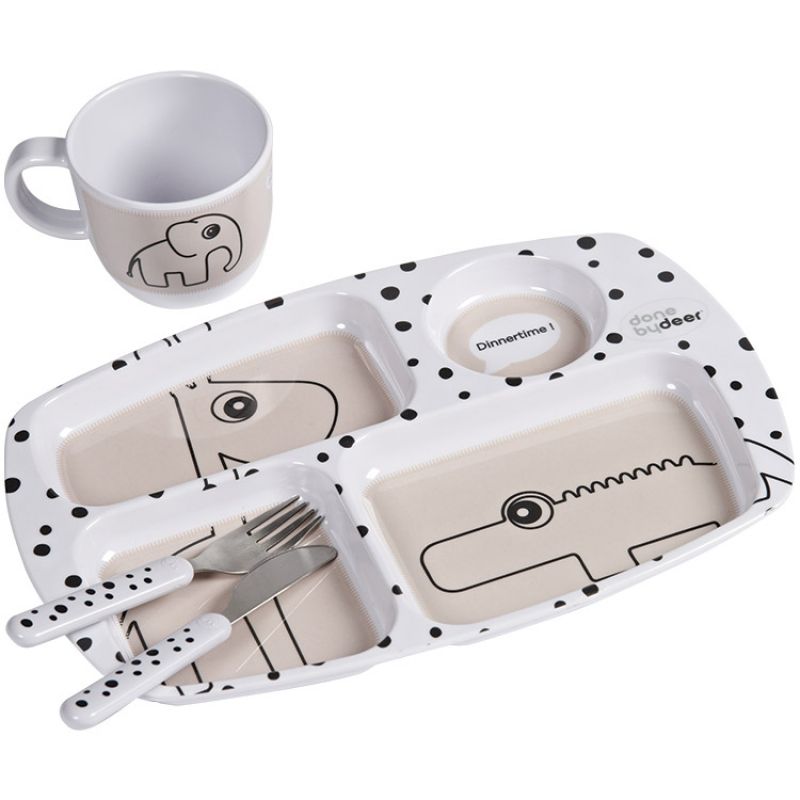 Coffret premier repas Happy Dots rose Done by Deer