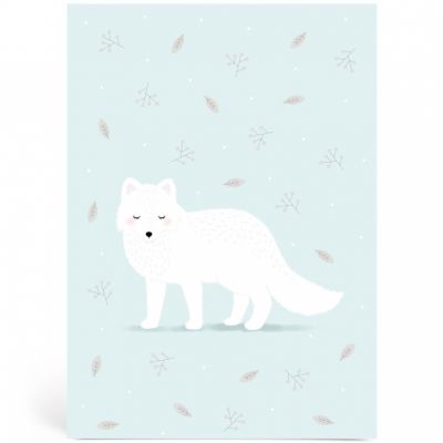 Grande Carte A5 Renard Des Neiges Zu Berceau Magique