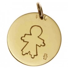 Médaille Pastille petit garçon 18 mm (or jaune 750°)  par Loupidou