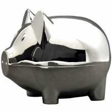 Tirelire Cochon (métal argenté)  par Daniel Crégut