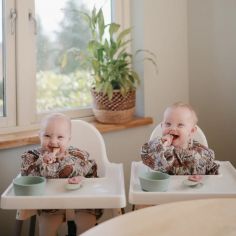 Bavoir à manches longues Retro Flowers (6-24 mois)