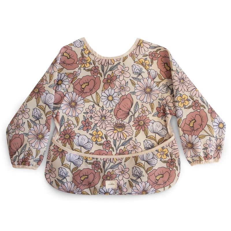 Bavoir à manches longues Retro Flowers (6-24 mois) Mushie Produit 1