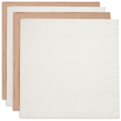 Lot de 4 langes en coton Biscuit/Ivory (70 x 70 cm)  par Jollein