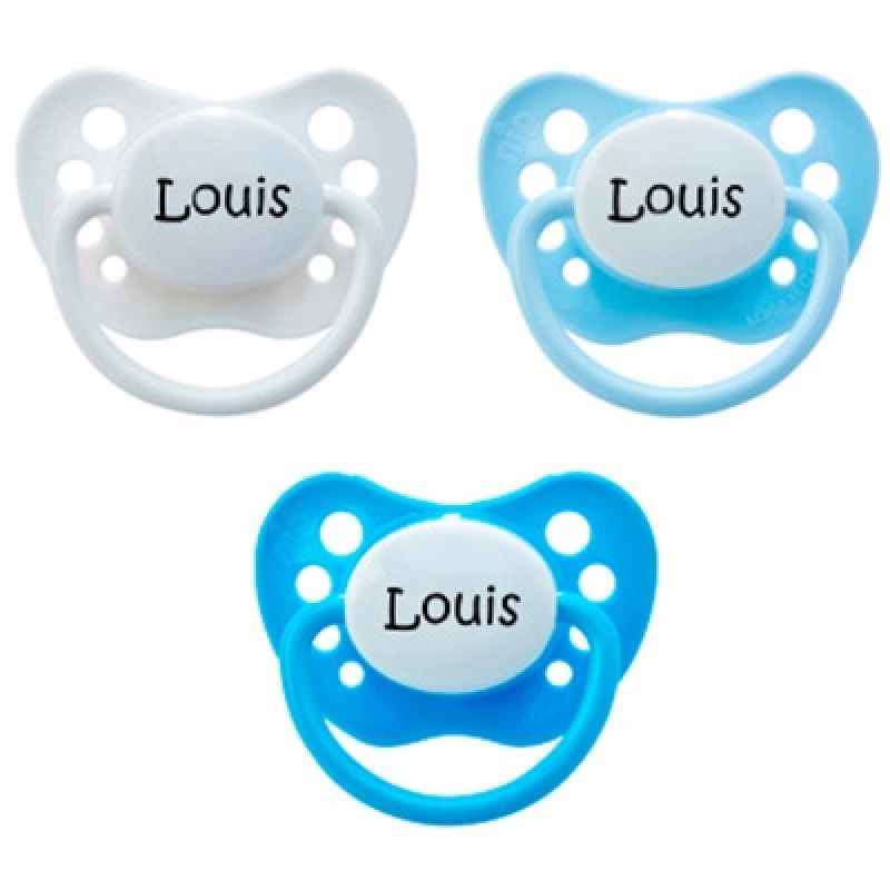 Lot de 3 sucettes personnalisables garçon physiologiques Nip classic en silicone (3-36 mois) Baby Tute