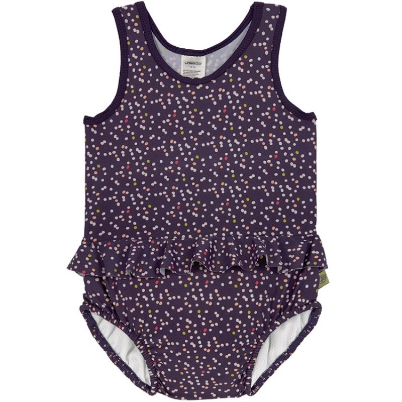 Maillot de bain 1 pièce Pois violet (12 mois) Lässig