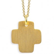 Collier chaîne 40 cm pendentif Spirit croix 14 mm (vermeil doré)  par Coquine