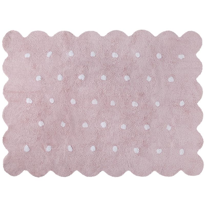 Tapis lavable biscuit rose à pois (120 x 160 cm) Lorena Canals
