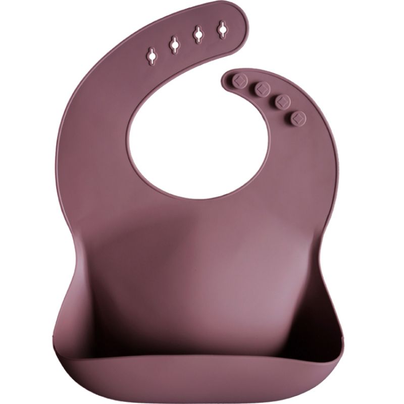 Bavoir à poche en silicone Dusty Rose Mushie