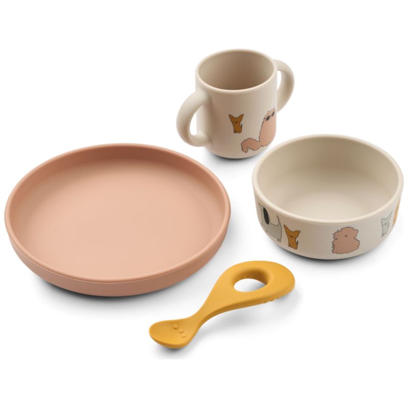 Coffret repas en silicone Vivi Cats and Dogs (4 pièces) Liewood Produit 1