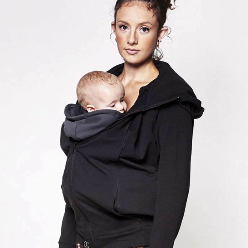 Image d'ambiance de présentation du produit Sweat du parent pour porte bébé noir (taille XS) - Love Radius