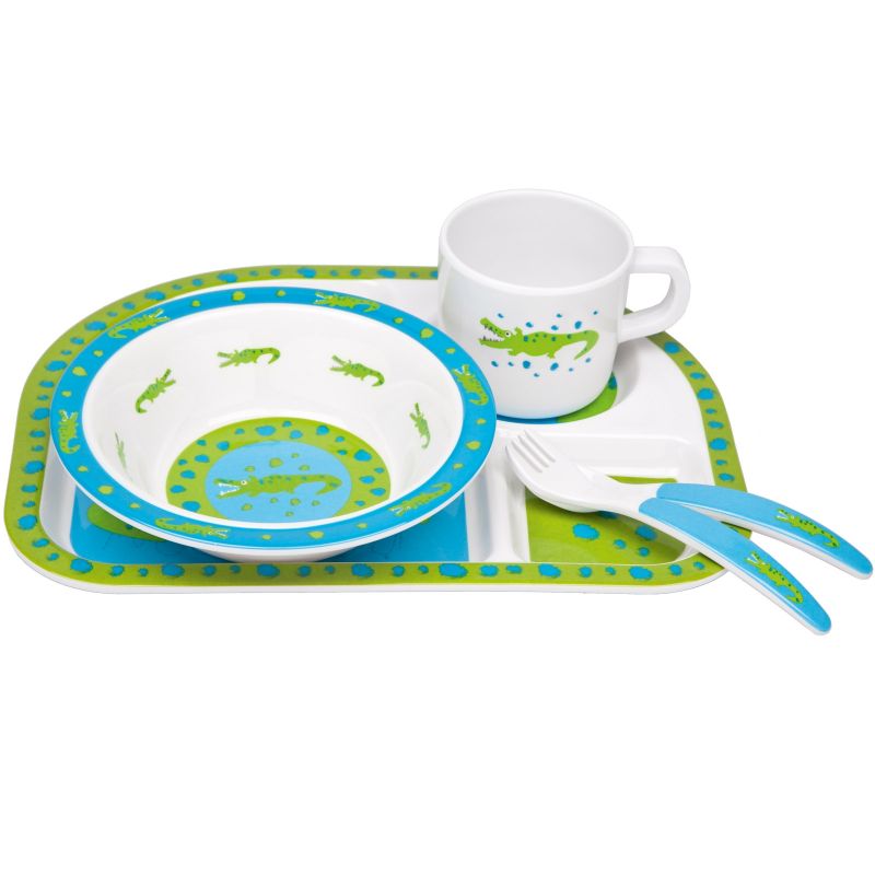 Coffret  repas 5 pièces Croco vert Lässig