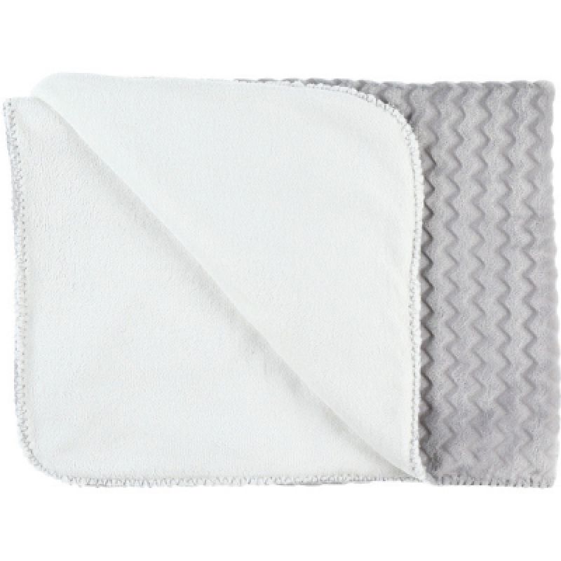 Couverture bicolore Groloudoux Mix & Match gris clair et écrue (75 x 100 cm) Noukie's