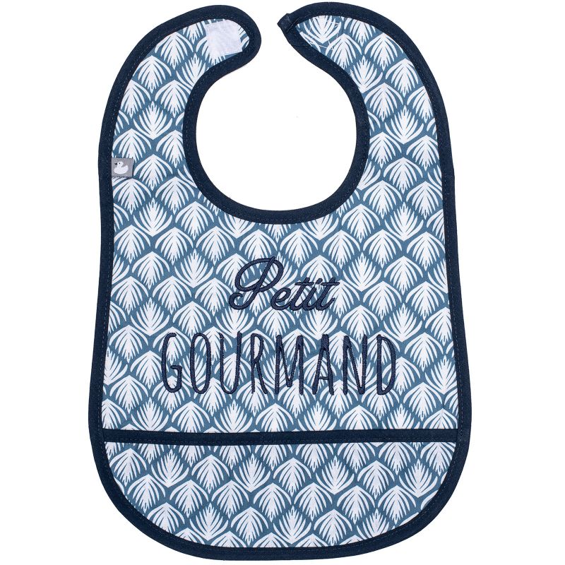 Bavoir à velcro Petit gourmand bleu BB & Co