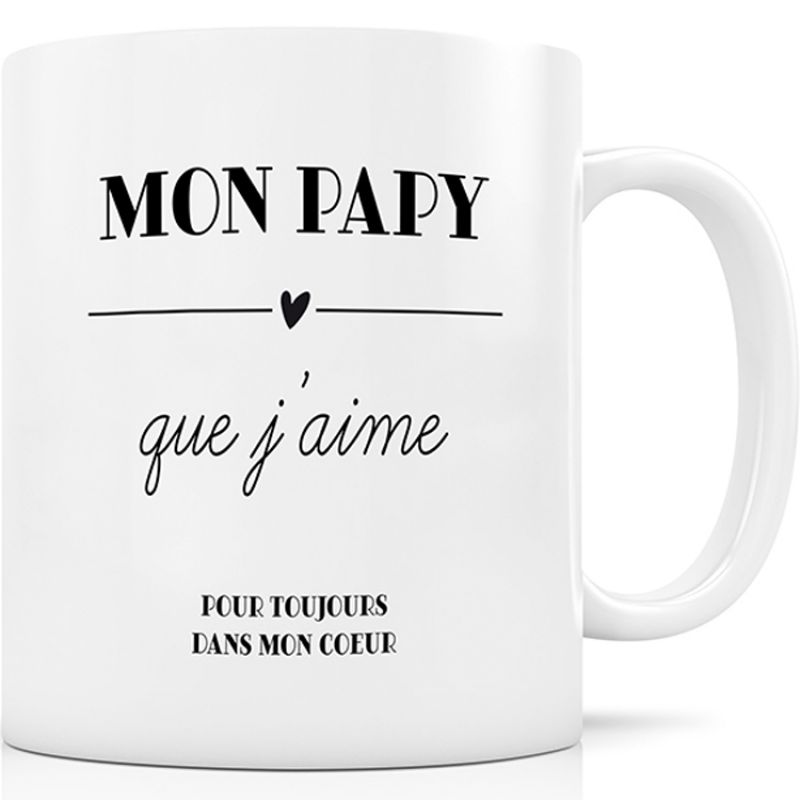 Mug Mon papy que j'aime pour toujours dans mon coeur Signature Label Tour