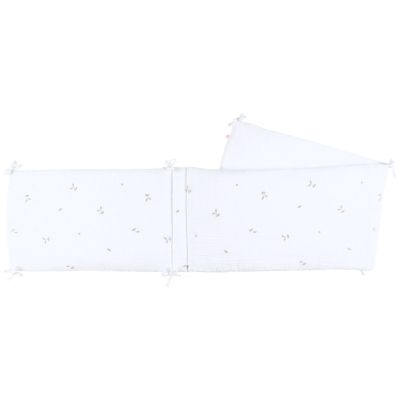 Tour de lit en gaze de coton bio brodé