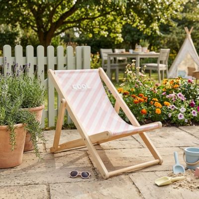 Chilienne transat enfant à rayures Roses Pop