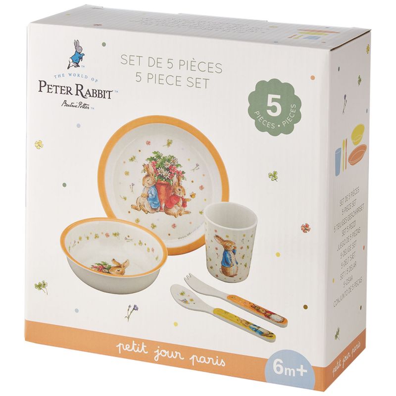 coffret cadeau 5 pièces Pierre Lapin abricot Petit Jour Paris Packaging 4