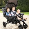 Poussette triplet noire Childhome Ambiance 2