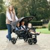 Poussette triplet noire Childhome Ambiance 3