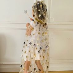 Cape de fée brodée à sequins (4-10 ans)