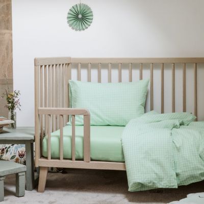 Drap housse pur coton bio Vert Aqua (60 x 120 cm)