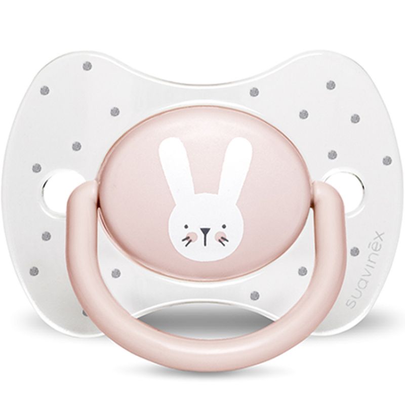 Sucette anatomique réversible Hygge Baby lapin rose (18 mois et +) Suavinex