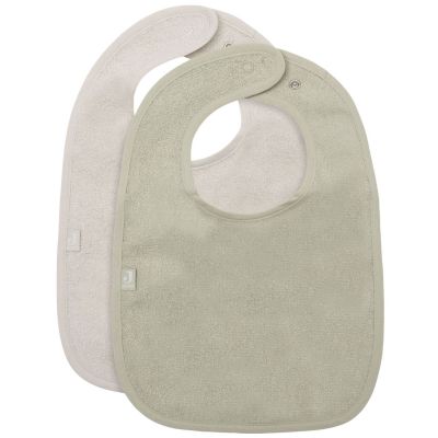 Lot de 2 bavoirs en éponge Soft Matcha-Sand