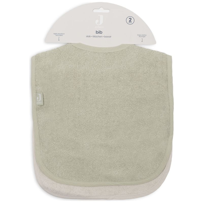 Lot de 2 bavoirs en éponge Soft Matcha-Sand Jollein Packaging 4