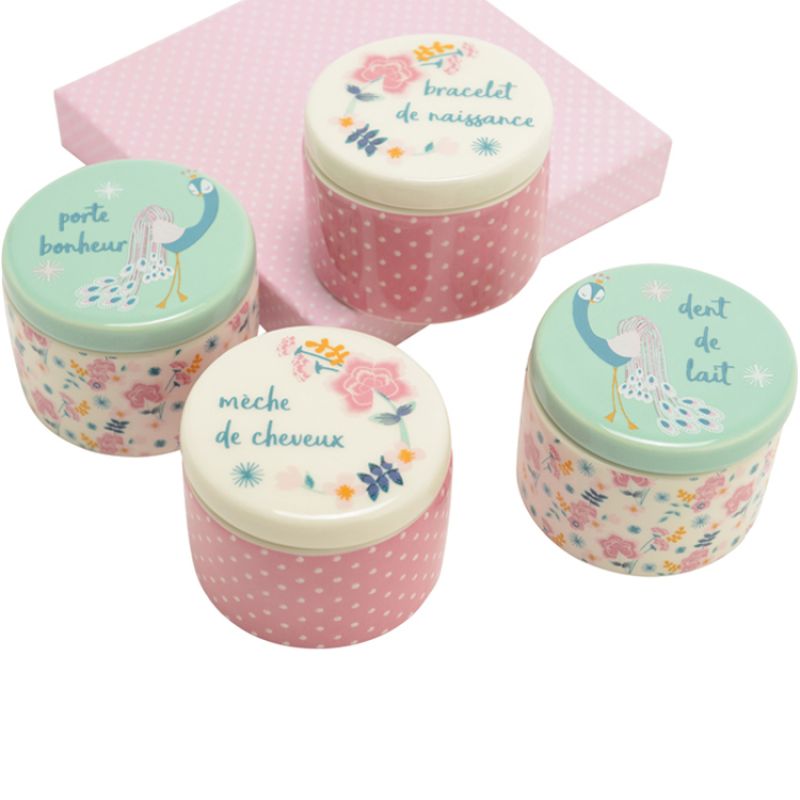 Coffret cadeau de naissance Jade le paon Amadeus Les Petits