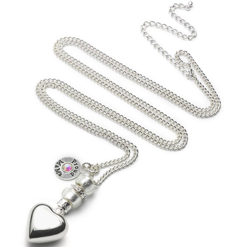 Bola sur chaîne argent Deluxe coeur (argent, plaqué argent) Proud MaMa