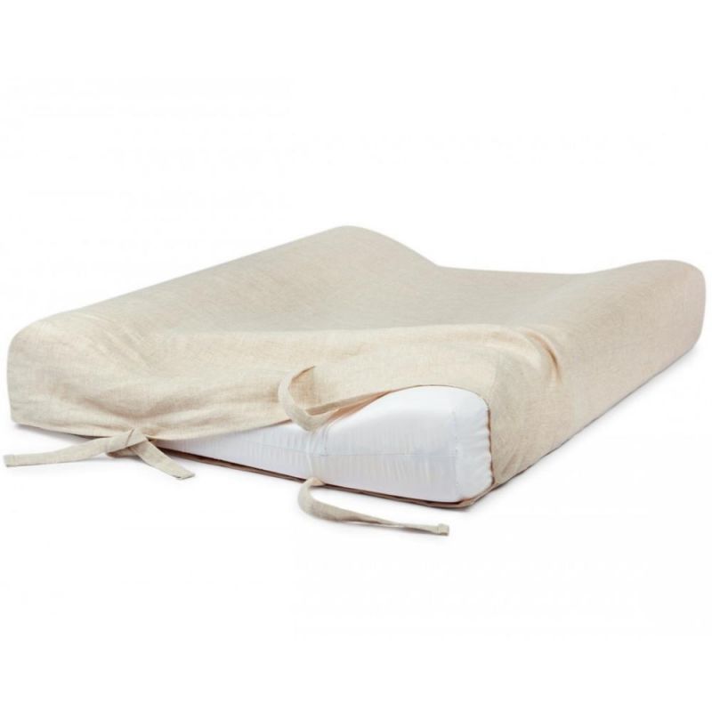 Matelas à langer avec housse Lin français greige Nobodinoz