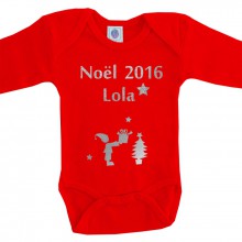 Body rouge à manches longues Noël 2016 (6-12 mois)  par Les Griottes