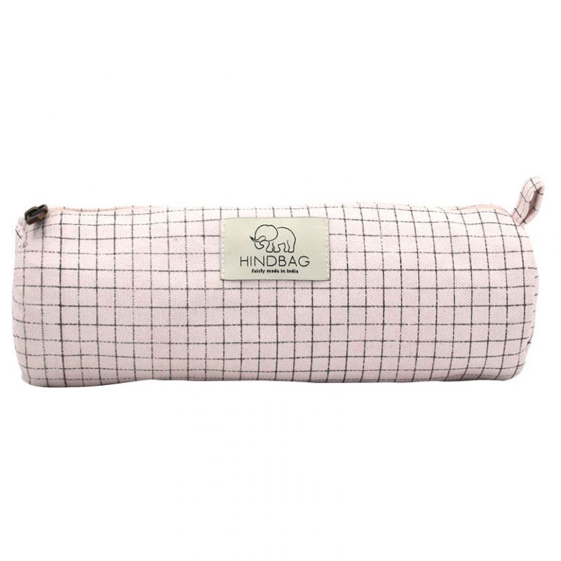 Trousse scolaire en coton bio Mia Bristol rose Hindbag