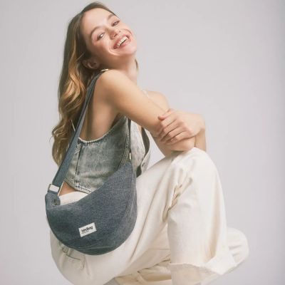 Sac banane Andrea Denim Gris