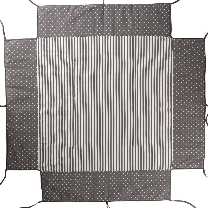 Tour de parc avec tapis molletonné pois gris Belami Geuther