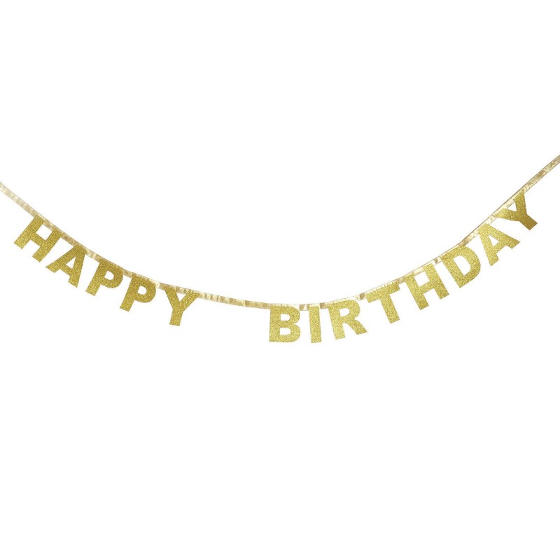 Guirlande Happy Birthday dorée My Little Day