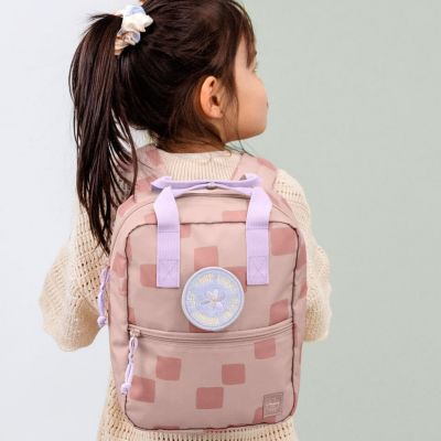 Mini sac à dos carré Pattern Party rose