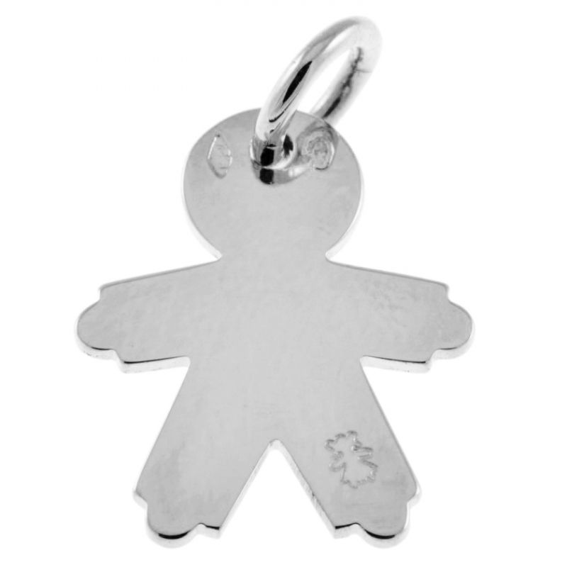 Pendentif petit garçon 12 mm (or blanc 750°) Loupidou