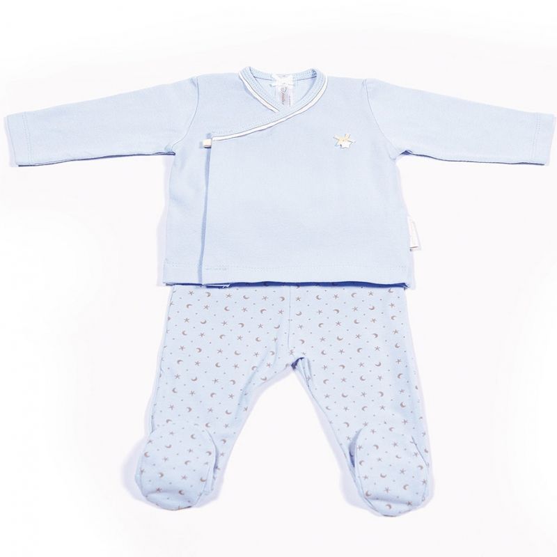 Ensemble 2 pièces pull et pantalon Elodie bleu (1 mois : 54 cm) Pasito a pasito