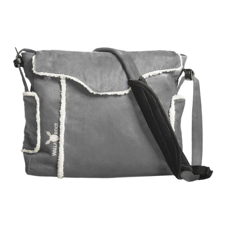 Sac à langer doublé fourrure Nore gris Wallaboo
