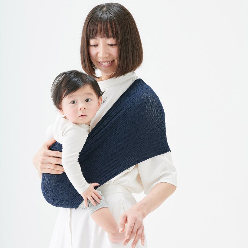 Porte bébé Easy Sling Wacotto bleu marine (taille L) Lucky